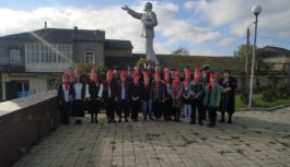 Коммунисты Сулейман – Стальского районного отделения КПРФ провели возложение приуроченное 105-й годовщине Великой Октябрьской социалистической революции